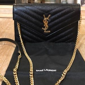 Saint Laurent Monogram Matelassé Purse Gold Chain